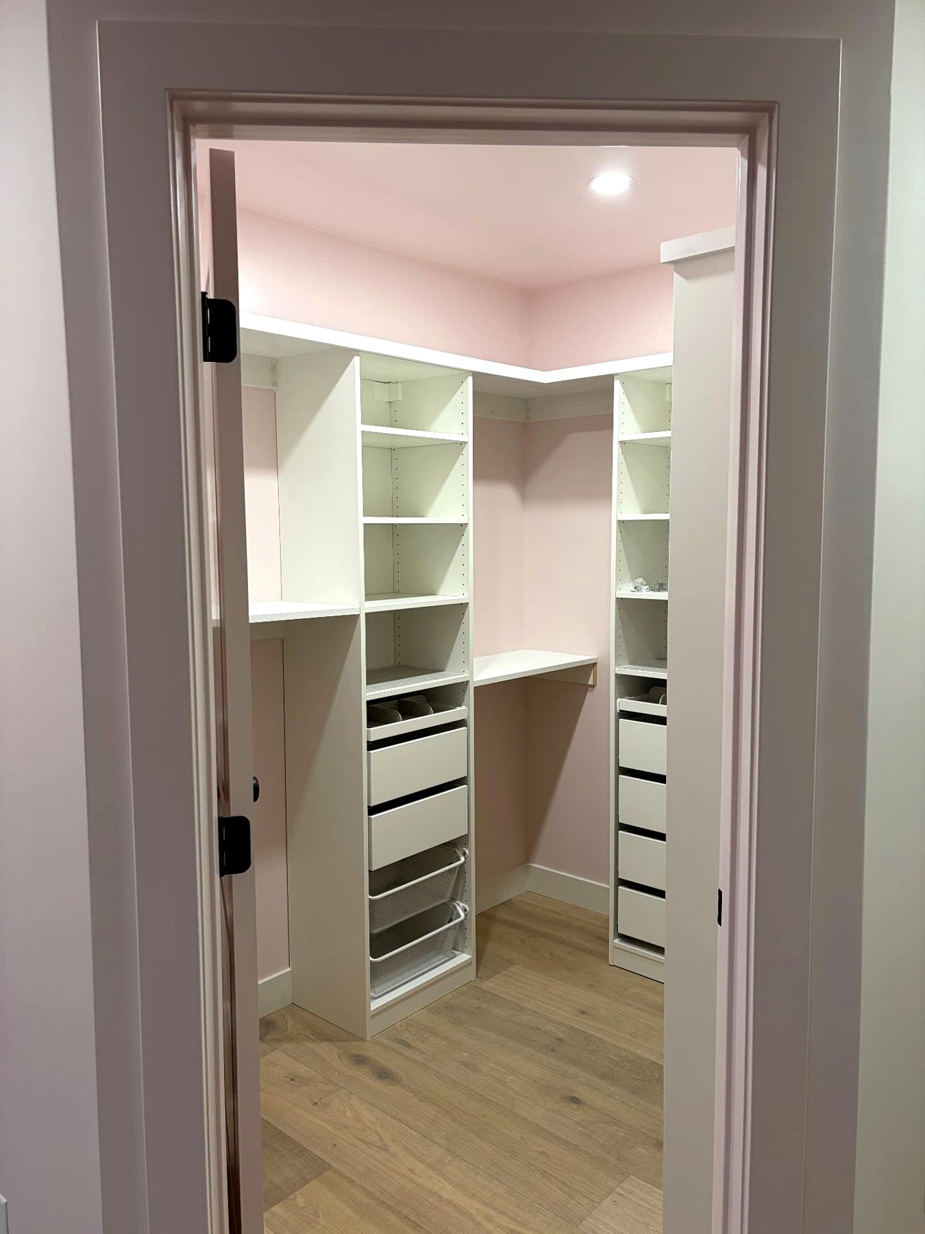 Phoenix home remodel walk-in closet with built-in shelving